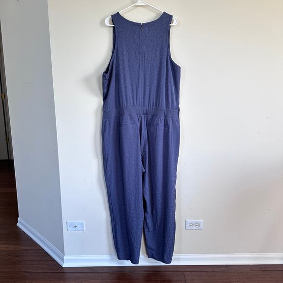 Athleta Brooklyn Textured Jumpsuit Sz 20 Medieval Violet Sleeveless Athleisure - Picture 9 of 12